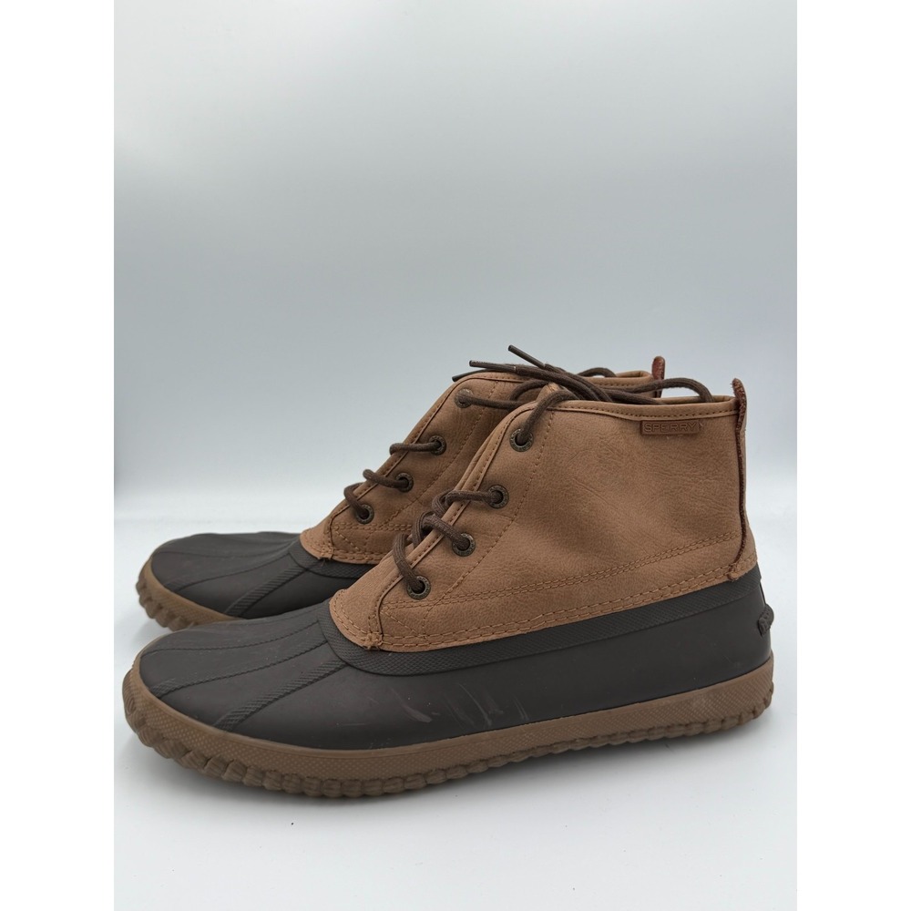 Sperry Breakwater Mens Tan Brown Duck Boots Waterproof Ankle Winter Lace-Up 10